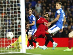Salah membobol gawang Rangers. Dalam pertandingan ini, Salah tiga kali membobol gawang lawan.