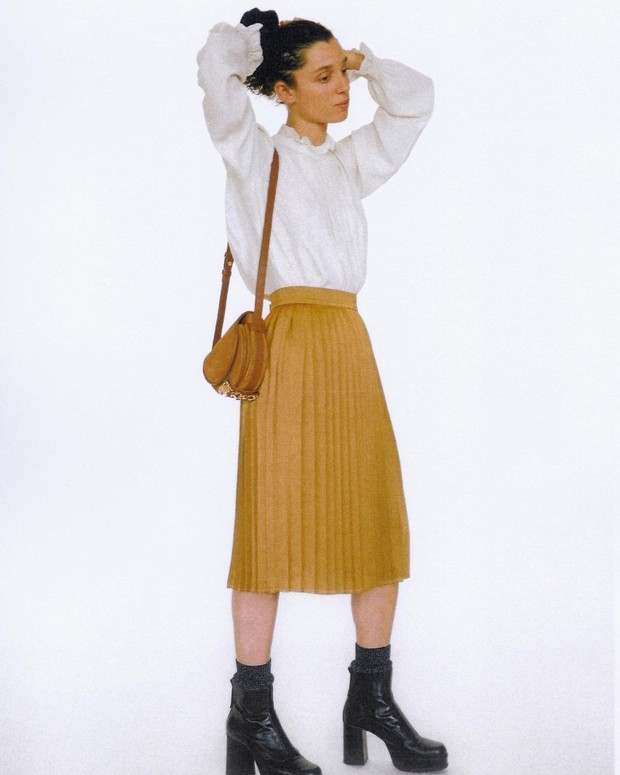 Midi Skirt/ Foto: Instagram/seebychloe OOTD Rubber Boots