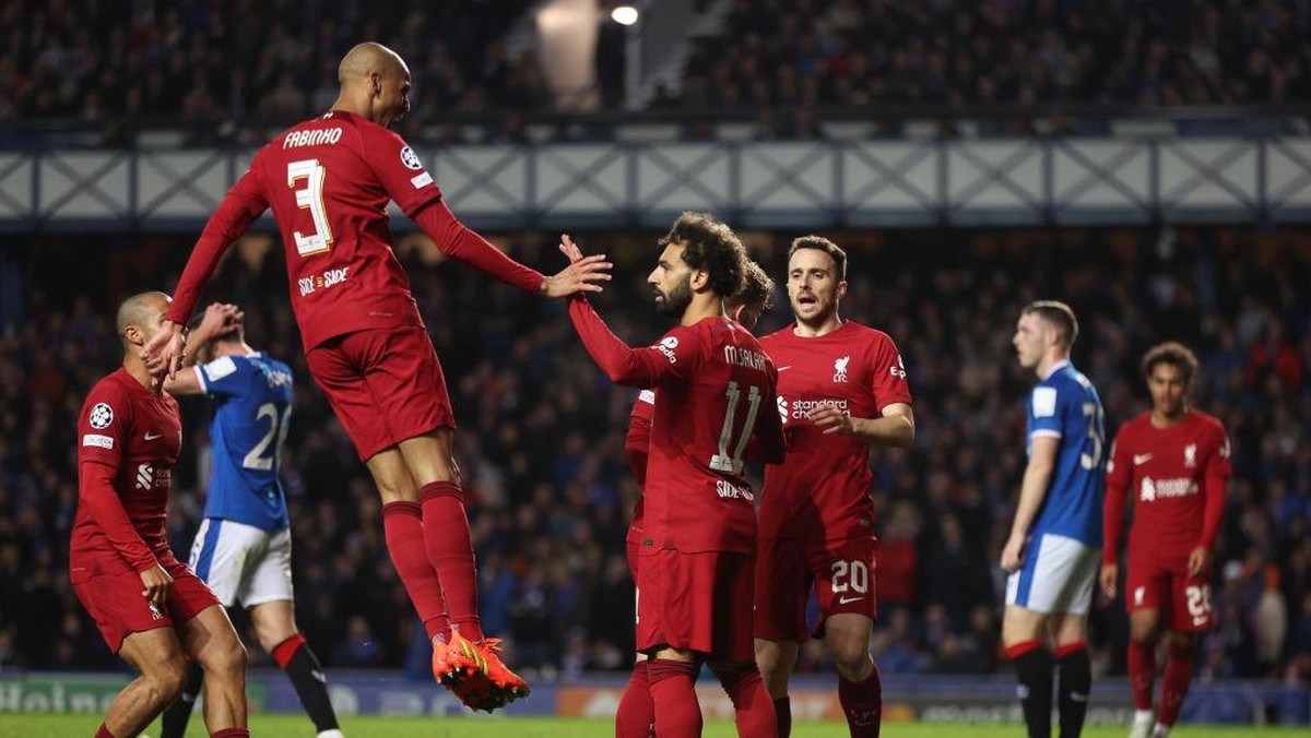 Mo Salah hat-trick, Liverpool gilas Rangers 7-1 (Getty Images/Matthew Ashton - AMA)