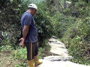 Jalan Amblas-Longsor di Polewali Mandar, Akses Penghubung Warga Lumpuh Jalan Amblas-Longsor di Polewali Mandar, Akses Penghubung Warga Lumpuh