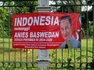 Penampakan Spanduk Anies Presiden 2024 Mejeng di Acara Perpisahan