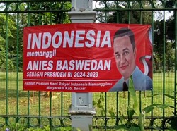 Penampakan Spanduk Anies Presiden 2024 Mejeng di Acara Perpisahan