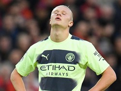 Ini adalah kekalahan perdana Haaland sejak berkarier di Premier League pada musim panas 2022. (Foto: AFP via Getty Images/OLI SCARFF)