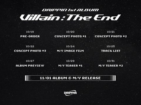 DRIPPIN Umumkan Jadwal Comeback untuk Album 'Villain: The End'