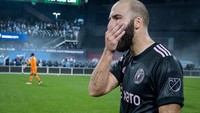 Striker: Gonzalo Higuain (35 tahun). Pada bulan November, mantan bomber Real Madrid, Napoli, dan Juventus ini gantung sepatu dengan Inter Miami menjadi klub terakhirnya. Foto: Getty Images/Ira L. Black - Corbis