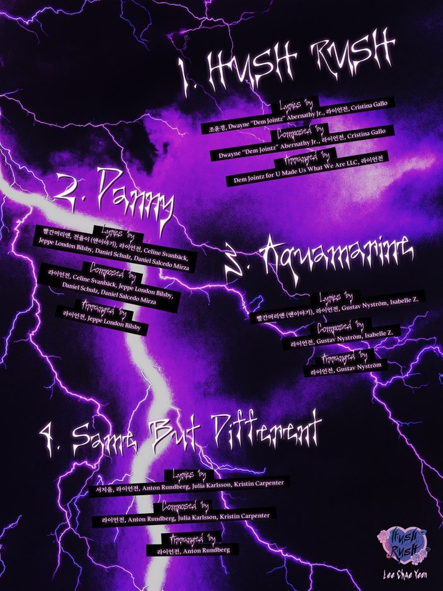 LEE CHAE YEON 1st Mini Album Hush Rush Tracklist / Foto : twitter.com/Official_LCY