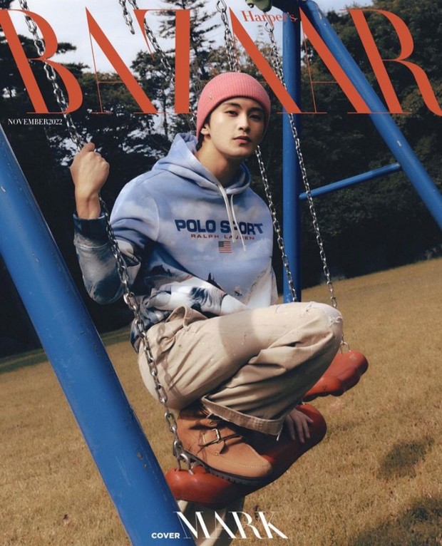 Mark NCT resmi debut sebagai cover majalah Haper's Bazaar Korea.