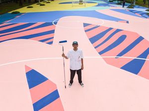 Mural Stereoflow Warnai 4 Lapangan di Taman Menteng Mural Stereoflow Warnai 4 Lapangan di Taman Menteng
