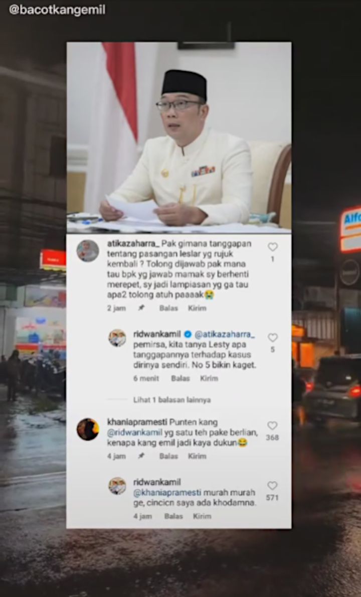 Ridwan Kamil memberikan komentar soal kasus rumah tangga Rizky Billar dan Lesti Kejora.