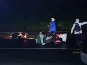 Motor-Mobil Tergelincir Karena Ada Tetesan Solar di Jalan Puncak Bogor Motor-Mobil Tergelincir Karena Ada Tetesan Solar di Jalan Puncak Bogor