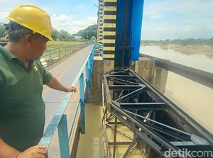 11 Pintu Pengendali Banjir Bendung Wilalung Kudus, yang Fungsi Normal Hanya 1