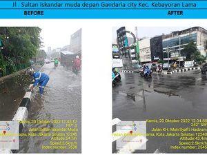 Diguyur Hujan, Jalanan di Kebayoran Lama Jaksel Sempat Tergenang Air