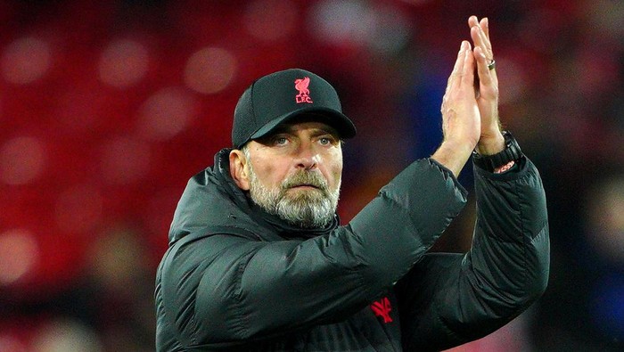 Liverpool manager Jurgen Klopp applauds the fans after the Premier League match at Anfield, Liverpool. Picture date: Wednesday October 19, 2022. (Photo by Peter Byrne/PA Images via Getty Images)