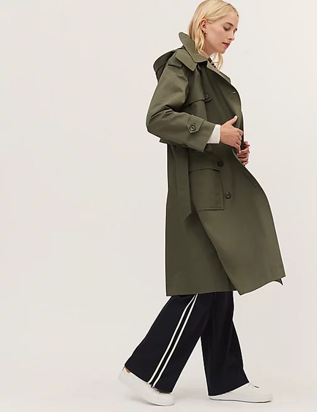 M&S - Pure Cotton Stormwear Longline Trench Coat