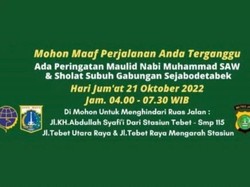 Ada Maulid Nabi di Tebet Pukul 04.00-07.30 Besok, Hindari Ruas Jalan Ini