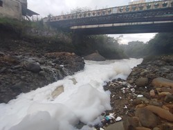 Sungai di Citeureup Bogor Berbusa, Begini Penampakannya