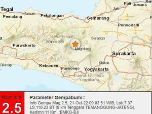 Gempa Darat M 2,5 Goyang Temanggung