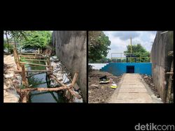 Tak Lagi Bermaterial Karung-Kayu, Got Antibanjir Duren Sawit Kini Berupa Beton