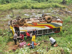 Bus Masuk Jurang di Kapuas Hulu Kalbar, 17 Penumpang Terluka