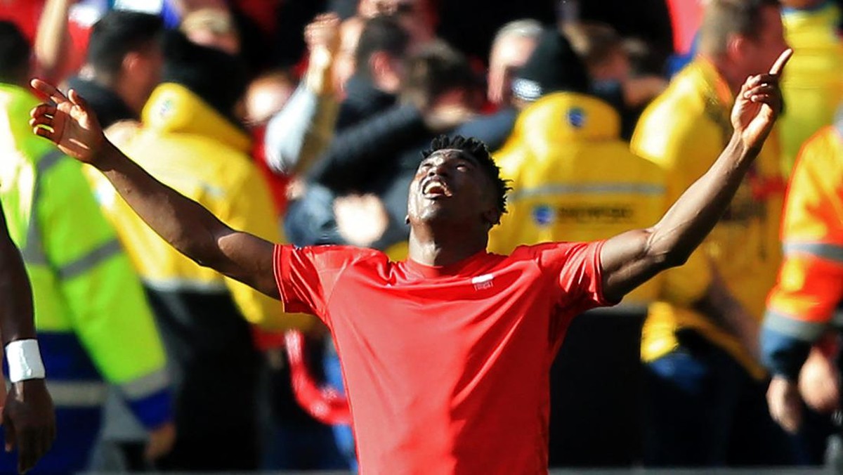 Taiwo Awoniyi, sang mantan yang menghantui Liverpool akhir pekan ini. (Foto: AFP via Getty Images/LINDSEY PARNABY)