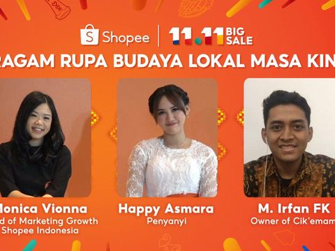 Happy Asmara, M. Irfan Owner Cik'Emam, dan Monica Vionna, Head of Marketing Growth Shopee Indonesia