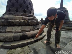 Menengok Goresan Tanda Bintang Jejak Teror Bom di Candi Borobudur