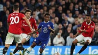 Dilansir dari Opta, Raheem Sterling menambah catatan buruknya ketika menghadapi Setan Merah. Dari 24 laga kontra MU, Sterling gagal bikin gol ke gawang MU! (Getty Images)