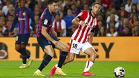 Pertandingan antara Barcelona melawan Athletic Bilbao digelar di Camp Nou, Senin (24/10/2022) dini hari WIB. AP Photo/Joan Monfort.