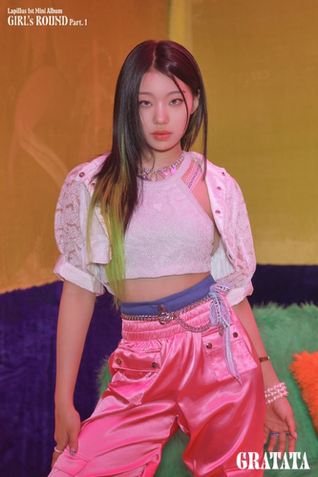 Haeun Lapillus/Foto: kpop.fandom.com Haeun, maknae, lead rapper, lead dancer dan vocalist Lapillus.