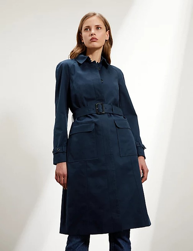 Jaeger Pure Cotton Belted Trench Coat
