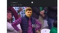 Meme ini menyebut para pemain Villa sebelumnya memang sengaja tampil buruk agar Gerrard dipecat klub. (Foto: Twitter)