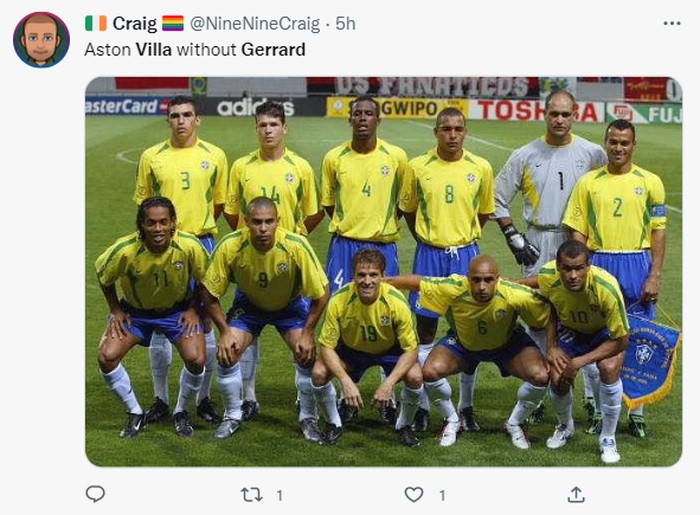 Steven Gerrard Meme Steven Gerrard kaget Aston Villa pesta gol usai memecat dirinya dari manajer tim.
