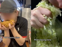 Kacau! Pelayan Di KFC Ini Terciduk Sedang Jilati Ayam Goreng