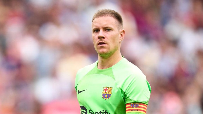 Marc-Andre ter Stegen BARCELONA, SPAIN - SEPTEMBER 17: Marc-Andre Ter Stegen of FC Barcelona looks on during the LaLiga Santander match between FC Barcelona and Elche CF at Spotify Camp Nou on September 17, 2022 in Barcelona, Spain. (Photo by Alex Caparros/Getty Images)