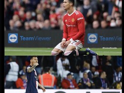 Jadilah netizen menyebut nasib Ronaldo dan Messi tidak ubahnya sponsor di jersey mereka; ada yang cuma melihat tim alias TeamViewer, ada yang GOAT alias terhebat sepanjang masa. Foto: dok. Twitter