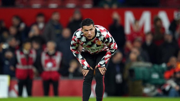 Manchester Uniteds Cristiano Ronaldo warming up prior to kick-off during the Premier League match at Old Trafford, Manchester. Picture date: Wednesday October 19, 2022. (Photo by Nick Potts/PA Images via Getty Images)