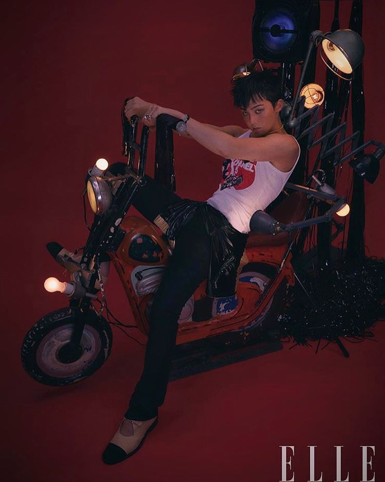 G-Dragon pemotretan untuk majalah Elle Korea.