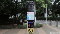 Tiang Rambu Pelican Crossing di Sudirman Buntung Lho