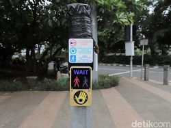 Tiang Rambu Pelican Crossing di Sudirman Buntung Lho