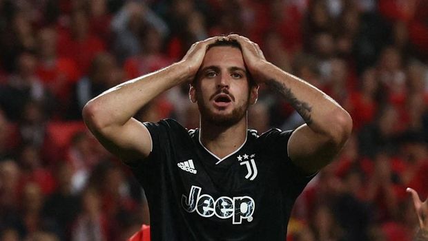 Soccer Football - Champions League - Group H - Benfica v Juventus - Estadio da Luz, Lisbon, Portugal - October 25, 2022 Juventus' Frederico Gatti reacts REUTERS/Pedro Nunes