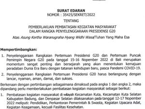 Perkantoran di Kuta dan Denpasar Selatan Terapkan WFH Selama KTT G20