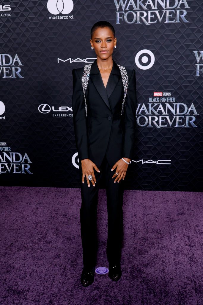 HOLLYWOOD, CALIFORNIA - OCTOBER 26: Letitia Wright attends Marvel Studios' 