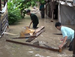 Banjir di Polman Rendam 21 Rumah Warga, Ternak Sapi-Kambing Dievakuasi