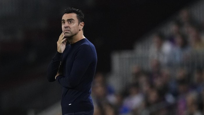Xavi Hernandez head coach of Barcelona looks during the UEFA Champions League group C match between FC Barcelona and FC Bayern München at Spotify Camp Nou on October 26, 2022 in Barcelona, Spain. (Photo by Jose Breton/Pics Action/NurPhoto via Getty Images)