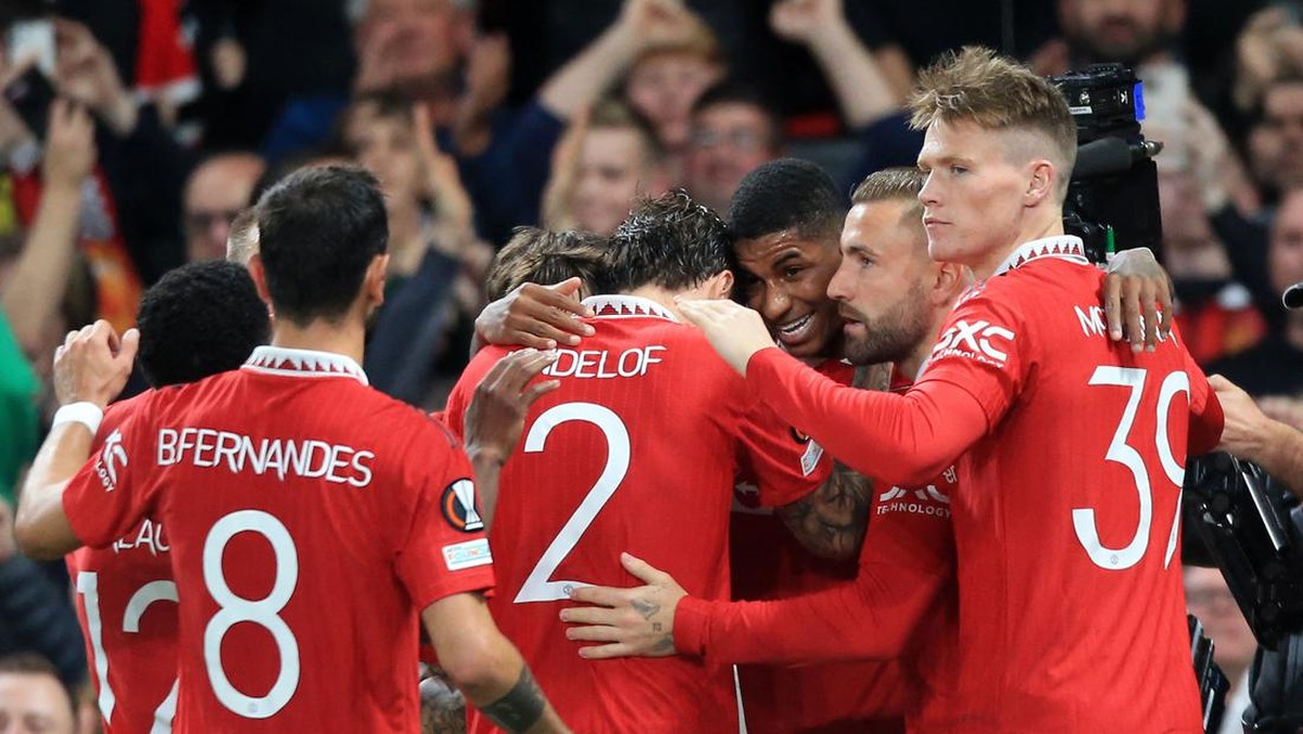 Gol pertama menjadi kunci Manchester United menghempaskan Sheriff 3-0. (Foto: AFP via Getty Images/LINDSEY PARNABY)