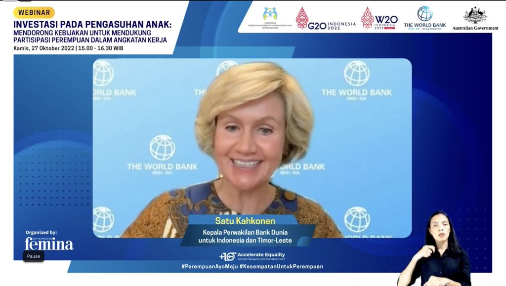 Satu Kahkonen, Kepala Perwakilan Bank Dunia untuk Indonesia dan Timor-Leste