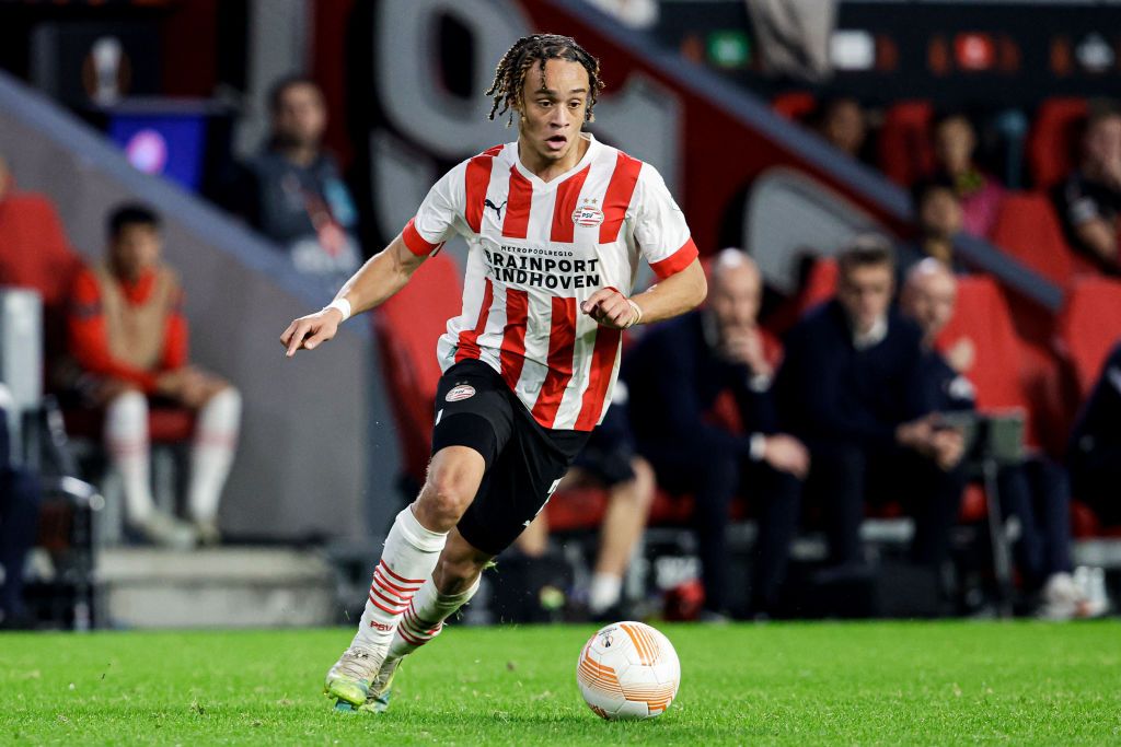 EINDHOVEN, NETHERLANDS - OCTOBER 27: Xavi Simons of PSV Eindhoven during the Group A - UEFA Europa League match between PSV Eindhoven and Arsenal FC at Philips Stadion on October 27, 2022 in Eindhoven, Netherlands (Photo by Broer van den Boom/Orange Pictures/BSR Agency/Getty Images)