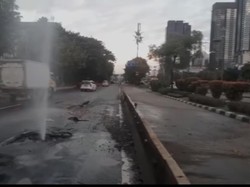 Pipa Gas Bocor di Jalan Gatot Subroto Sudah Ditambal