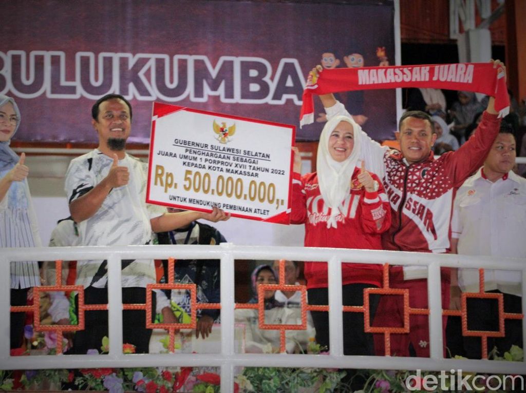 Juara Umum Porprov Sulsel 2022, Makassar Dapat Hadiah Rp 500 Juta