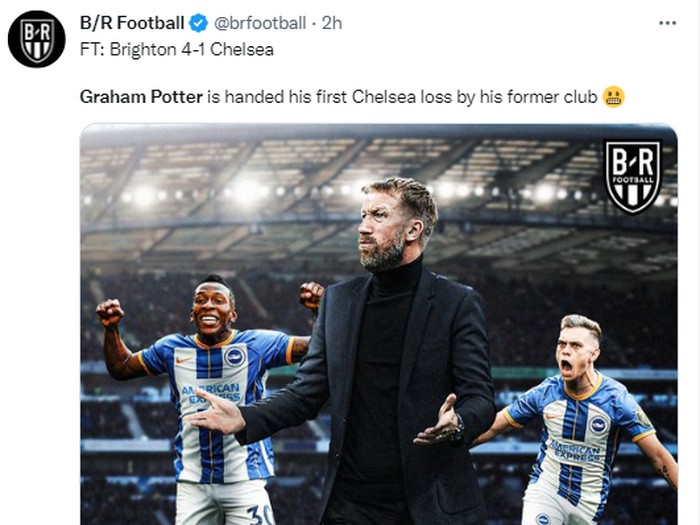 Meme Graham Potter dikalahkan tim mantan, Brighton.